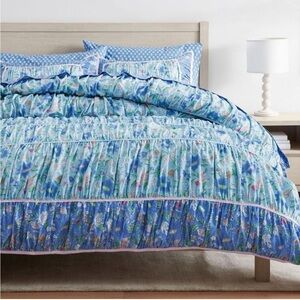 New Pottery Barn Teen Bettina Ruched Twin Duvet Cover